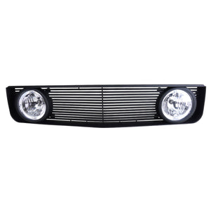 AMPLETHINK Front Upper Grille With Round Fog Holes For Ford Mustang GT 2005-2009 – Textured Black