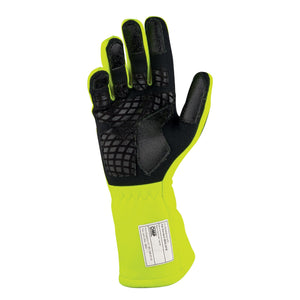OMP Pro Mech-S Gloves [FIA 8856-2018 - Fireproof Mechanic / Pitcrew Gloves] Fluo Yellow