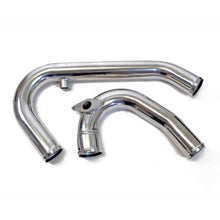 Load image into Gallery viewer, Two chrome exhaust pipes on a white background Alternate Image