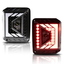 Load image into Gallery viewer, Winjet Renegade LED Tail Lights Jeep Wrangler JK (2007-2018) Matte Black / Black / Chrome / Gloss Black - CTRNG0490B - Matte Black / Clear Lens Alternate Image