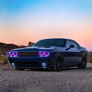 Auto Addict Headlights Dodge Challenger (08-14) LED RGB Color Change Projector Lights