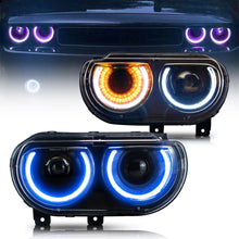 Load image into Gallery viewer, Auto Addict Headlights Dodge Challenger (08-14) LED RGB Color Change Projector Lights Alternate Image