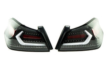 Load image into Gallery viewer, OLM LED Tail Lights for Subaru WRX / WRX STI (2015-2021) Evolution Series White Bar with Black Base &amp; Clear Lens OLMA.70032.1-B Alternate Image