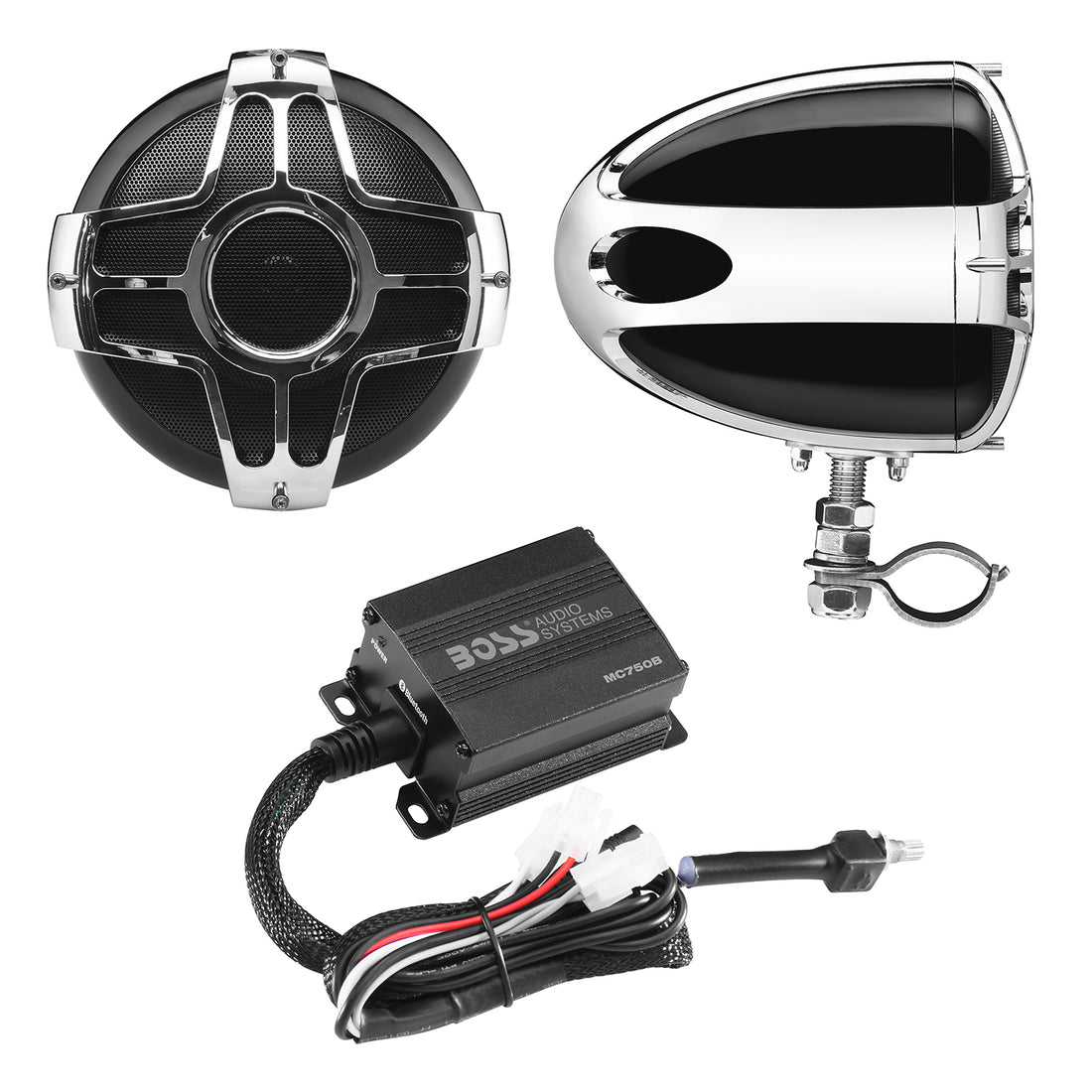 Boss Audio Systems MC750B Motorcycle & ATV Speaker System - Bluetooth ...