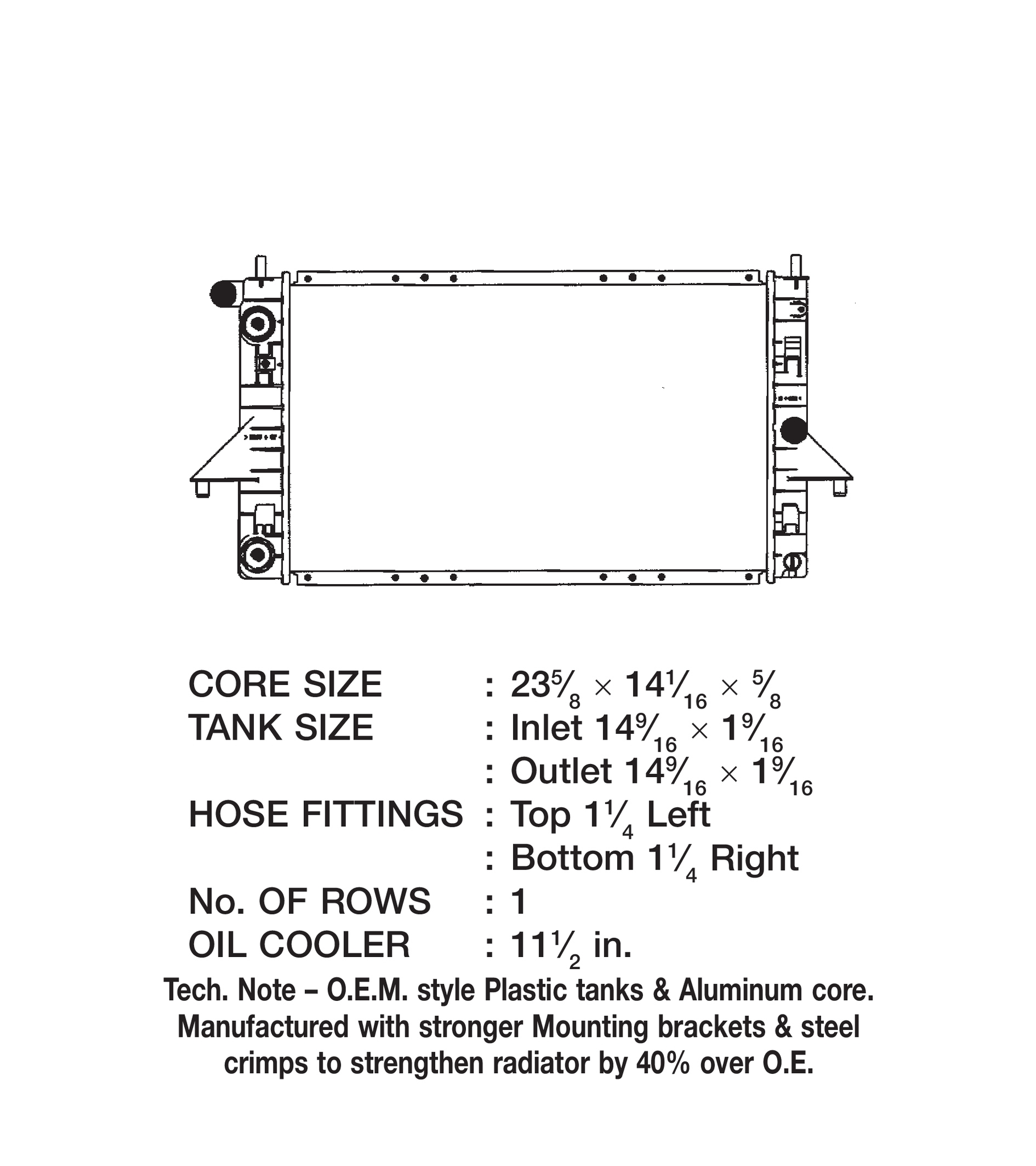 CSF Radiator Saturn SC1/ SC2 (1994-2002) OEM Replacement Plastic Tank ...