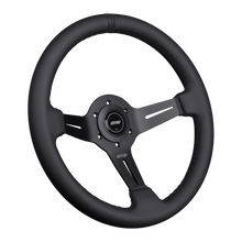 Load image into Gallery viewer, DND Leather Race Wheel (50mm, 350mm) 6 bolt Black / Purple / Red / Gray Alternate Image