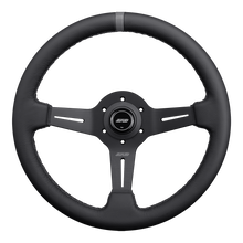 Load image into Gallery viewer, DND Leather Race Wheel (50mm, 350mm) 6 bolt Black / Purple / Red / Gray Alternate Image