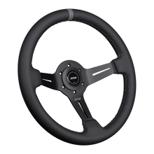 Load image into Gallery viewer, DND Leather Race Wheel (50mm, 350mm) 6 bolt Black / Purple / Red / Gray Alternate Image