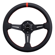 Load image into Gallery viewer, DND Leather Race Wheel (50mm, 350mm) 6 bolt Black / Purple / Red / Gray Alternate Image