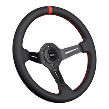Load image into Gallery viewer, DND Leather Race Wheel (50mm, 350mm) 6 bolt Black / Purple / Red / Gray Alternate Image