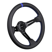 Load image into Gallery viewer, DND Leather Race Wheel (75mm, 350mm) 6 bolt Black / Purple / Red / Gray / Blue / Tan Alternate Image