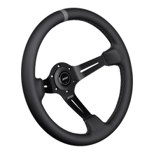 Load image into Gallery viewer, DND Leather Race Wheel (75mm, 350mm) 6 bolt Black / Purple / Red / Gray / Blue / Tan Alternate Image