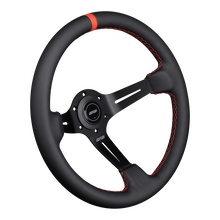 Load image into Gallery viewer, DND Leather Race Wheel (75mm, 350mm) 6 bolt Black / Purple / Red / Gray / Blue / Tan Alternate Image