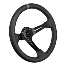 Load image into Gallery viewer, DND Leather Race Wheel (75mm, 350mm) 6 bolt Black / Purple / Red / Gray / Blue / Tan Alternate Image