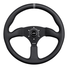 Load image into Gallery viewer, DND Leather Touring Steering Wheel (50mm Deep, 350mm) 6 Bolt - Red / Gray / Purple Alternate Image