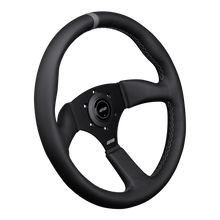 Load image into Gallery viewer, DND Leather Touring Steering Wheel (50mm Deep, 350mm) 6 Bolt - Red / Gray / Purple Alternate Image