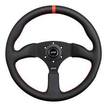 Load image into Gallery viewer, DND Leather Touring Steering Wheel (50mm Deep, 350mm) 6 Bolt - Red / Gray / Purple Alternate Image
