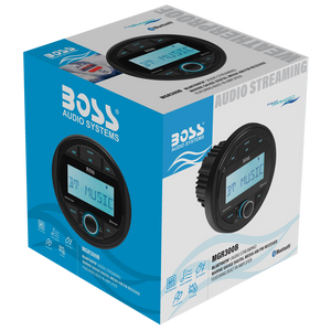 Boss Audio Systems Weatherproof Marine Gauge Receiver with Bluetooth, Digital Media MP3 Player, Built-in Amplifier, USB Port & AM/FM Radio