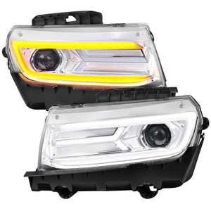 Spec-D Projector Headlights Chevy Camaro (2014-2015) LED Sequential - Black / Chrome / Tinted