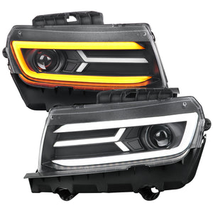 Spec-D Projector Headlights Chevy Camaro (2014-2015) LED Sequential - Black / Chrome / Tinted