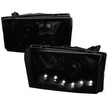 Load image into Gallery viewer, Spec-D Projector Headlights Ford F250 F350 F450 F550 (99-04) w/ SMD LED Light Strip - Black or Chrome - Black - Clear Lens Alternate Image