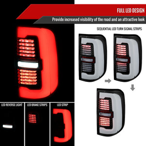 Spec-D Full LED Tail Lights Ram 1500 (2019-2024) With/Without Sequential Turn Signal