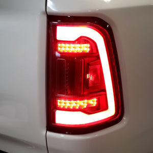 Spec-D Full LED Tail Lights Ram 1500 (2019-2023) w/ LED Light Bar