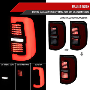 Spec-D Full LED Tail Lights Ram 1500 (2019-2024) With/Without Sequential Turn Signal