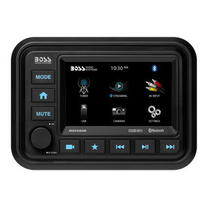 Boss Audio Systems Weatherproof Marine Gauge Receiver with Bluetooth, Digital Media MP3 Player, Built-in Amplifier, USB Port & AM/FM Radio