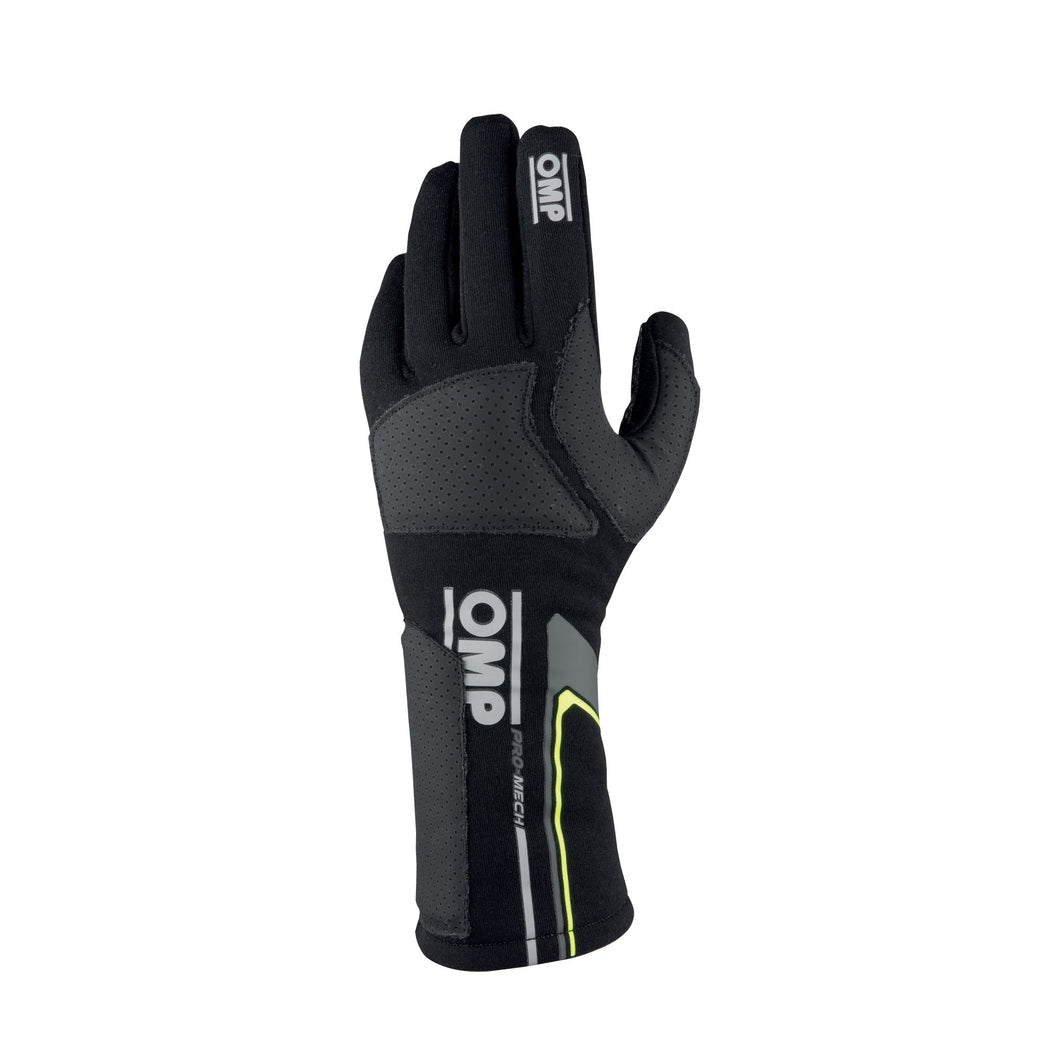 OMP Pro Mech EVO Gloves [FIA 8856-2018 - Fireproof Mechanic / Pitcrew Gloves] Black