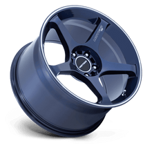 Load image into Gallery viewer, Motegi Racing MR159 Battle V Wheels 18x9.5 | 5x100, 5x114.3, 5x120 | +38 , +35 , +25 , +15 , +0 Offset Black / Gunzilla with Machined Lip / White / Blue Alternate Image