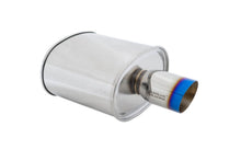 Load image into Gallery viewer, Megan Racing M-VO Muffler (2.4" Inlet) w/ 3.5" Burnt Blue Tip - Default Title Alternate Image