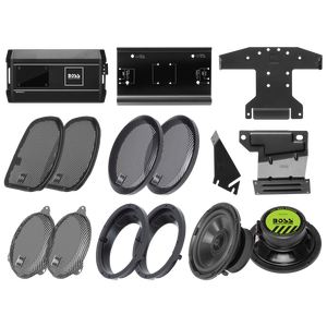 Boss Audio Systems Harley Davidson Bike Front Speakers Kit System - 4 Channel Amplifier/ 6.5 Inch Full Range 300-Watt Speakers BHD3F