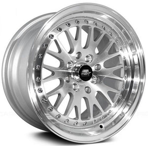 MST MT10 Wheels (17x9 5x100/5x114.3 +20 Offset) Silver w/ Machined Face & Chrome Rivets