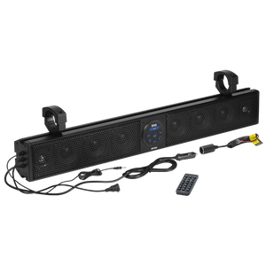 Boss Audio Systems ATV / UTV Bar Mount Soundbar - 4 Inch Speakers/ 1" Tweeters/ Full Range/ IPX5 Weatherproof/ Bluetooth/ Built-in Amplifier/ USB Port - RGB and Non-RGB