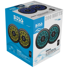 Load image into Gallery viewer, Boss Audio Systems RGB Marine Speakers - 150 or 200 Watts Per Pair, Weatherproof, Full Range, 2 Way, Sold in Pairs - 5.25 or 6.5 Inch Options Alternate Image