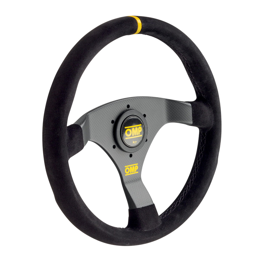 OMP 320 Carbon S Racing Steering Wheel [Flat 3 Spokes] Black