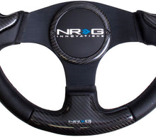 Load image into Gallery viewer, NRG Carbon Fiber Steering Wheel (350mm) Rubber Horn - Black or Silver Spokes ST-014 - Black Spoke Alternate Image