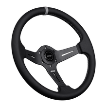 Load image into Gallery viewer, DND Carbon Fiber Perforated Leather Race Steering Wheel (60mm Deep, 350mm) 6 Bolt - Gray / Purple / Red Alternate Image
