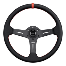 Load image into Gallery viewer, DND Carbon Fiber Perforated Leather Race Steering Wheel (60mm Deep, 350mm) 6 Bolt - Gray / Purple / Red Alternate Image