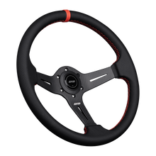 Load image into Gallery viewer, DND Carbon Fiber Perforated Leather Race Steering Wheel (60mm Deep, 350mm) 6 Bolt - Gray / Purple / Red Alternate Image