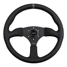 Load image into Gallery viewer, DND Perforated Leather Touring Wheel (50mm deep, 350mm) 6 bolt Purple / Red / Gray Alternate Image