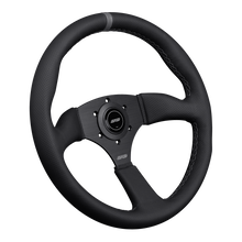 Load image into Gallery viewer, DND Perforated Leather Touring Wheel (50mm deep, 350mm) 6 bolt Purple / Red / Gray Alternate Image
