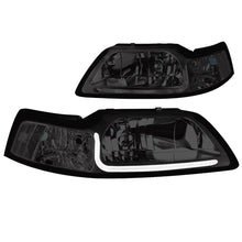 Load image into Gallery viewer, DNA Headlights for Ford Mustang SN95 (1999-2004) Black or Chrome Housing with LED Daytime Running Light Alternate Image