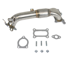 Load image into Gallery viewer, PLM 2.5-inch catted downpipe for the 2026+ Honda Prelude BF1 2.0L Hybrid. 200-cell metallic high-flow cat, 304 stainless construction, and direct factory-exhaust fitment. Alternate Image