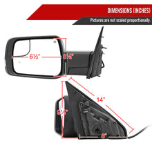 Load image into Gallery viewer, Spec-D Mirrors Ram 1500 (19-24) Heated Power &amp; Auto/Manual Fold w/ LED Signal Light - Black or Chrome - Black / Auto (Must already have feature) Alternate Image