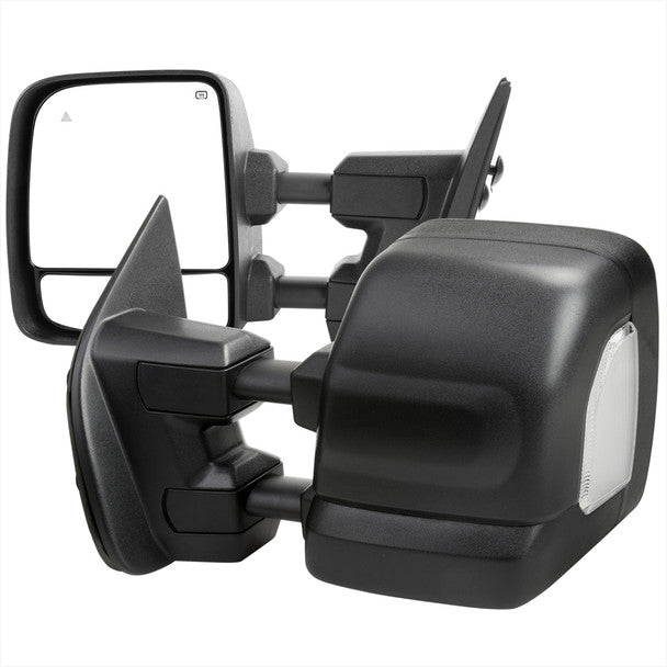 Spec D Towing Mirrors Nissan Titan (16-22) Power Adjustable w/ LED Turn Signal & Puddle Lights -  Black or Chrome