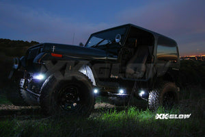 XKGlow Ultrabright 60 White LED Remote Fender Rock Light Kit - 10 or 18 PODs