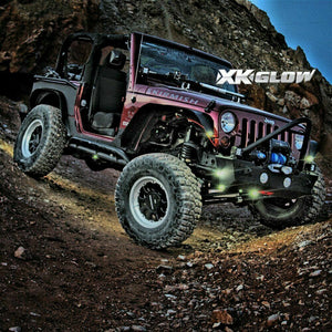 XKGlow Ultrabright 60 White LED Remote Fender Rock Light Kit - 10 or 18 PODs