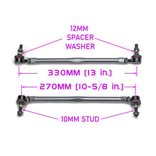 Load image into Gallery viewer, Godspeed Adjustable Universal Sway Bar End Links - 270mm to 330mm (10-5/8&quot; to 13&quot;) Stud-to-Stud Alternate Image